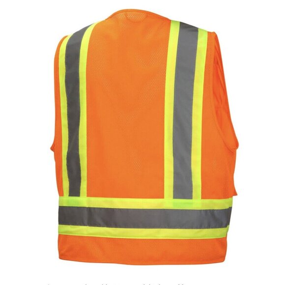 TrueCrest Safety Vest Class 2 Level 2 Hi-Vis Orange Medium Mesh Material Sz M/L - Picture 2 of 6